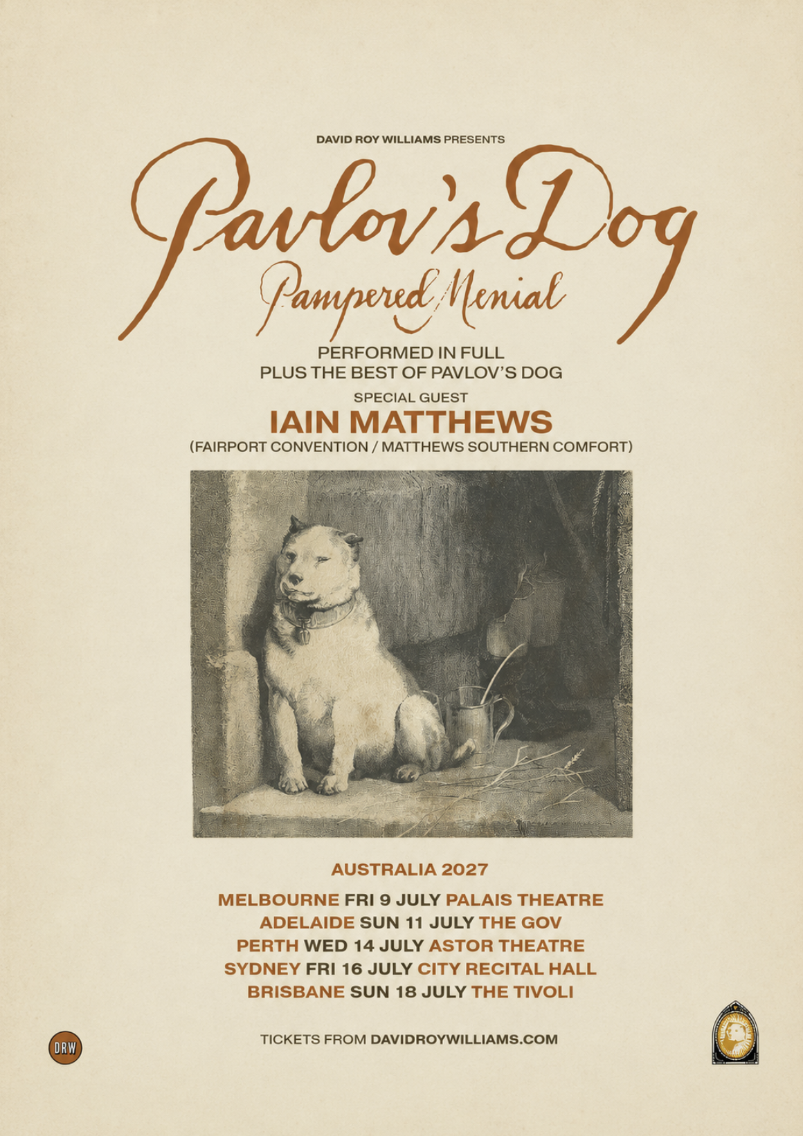 Pavlov's Dog Australian tour poster 2027